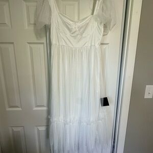 Wilfred Ivory Dress with Textured Fabric